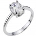Λευκόχρυσο μονόπετρο δαχτυλίδι Κ14 με ζιργκόν