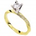 Χρυσό μονόπετρο δαχτυλίδι Κ14 με στριφογυριστή γάμπα