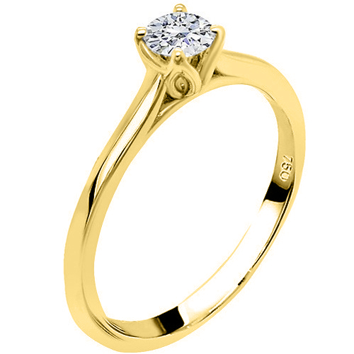 Χρυσό μονόπετρο δαχτυλίδι Κ18 με διαμάντι