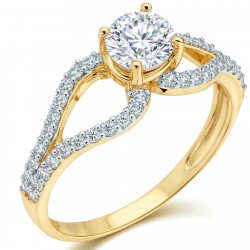 Χρυσό δαχτυλίδι μονόπετρο Κ14