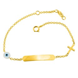 Χρυσό παιδικό βραχιόλι ταυτότητα Κ9