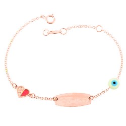 Παιδικό βραχιόλι ταυτότητα από ροζ χρυσό Κ14