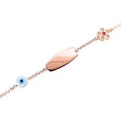 Παιδικό βραχιόλι ταυτότητα από ροζ χρυσό Κ14