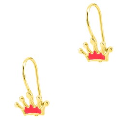 Χρυσά παιδικά σκουλαρίκια κορώνες Κ9