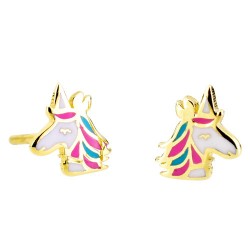 Χρυσά παιδικά σκουλαρίκια  unicorn Κ14
