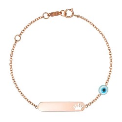 Παιδικό βραχιόλι-ταυτότητα από ροζ χρυσό Κ9