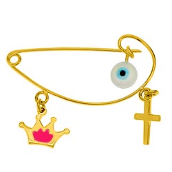 Χρυσή παραμάνα Κ9 με κορώνα