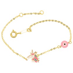 Παιδικό χρυσό βραχιόλι unicorn Κ14