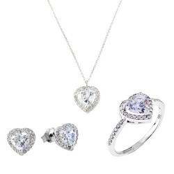 Mini set από λευκό χρυσό Κ14 με ζιργκόν