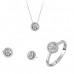 Λευκόχρυσο σετ κοσμημάτων Κ18 με σκουλαρίκια, κολιέ και δαχτυλίδι με brilliant