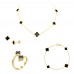Χρυσό σετ κοσμημάτων Κ14 με κολιέ, σκουλαρίκια, βραχιόλι, δαχτυλίδι