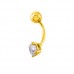 Χρυσό σκουλαρίκι piercing Κ14