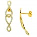 Χρυσά σκουλαρίκια άπειρο Κ14 με ζιργκόν