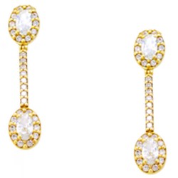 Χρυσά σκουλαρίκια Κ14 με ζιργκόν Χρυσά σκουλαρίκια Κ14 με ζιργκόν