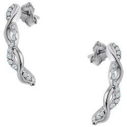 Κρεμαστά λευκόχρυσα σκουλαρίκια Κ14 με ζιργκόν
