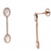 Ροζ χρυσά σκουλαρίκια Κ14 με ζιργκόν