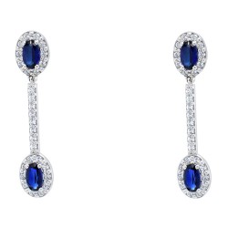 Λευκόχρυσα κρεμαστά σκουλαρίκια Κ14 με ζιργκόν Λευκόχρυσα κρεμαστά σκουλαρίκια Κ14 με ζιργκόν