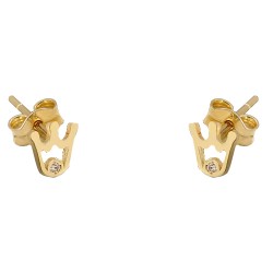 Κορώνες χρυσά σκουλαρίκια Κ14 με ζιργκόν Κορώνες χρυσά σκουλαρίκια Κ14 με ζιργκόν