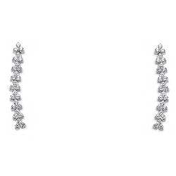 Λευκόχρυσα νυφικά κρεμαστά σκουλαρίκια Κ14 με ζιργκόν Λευκόχρυσα νυφικά κρεμαστά σκουλαρίκια Κ14 με ζιργκόν