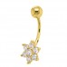 Χρυσό σκουλαρίκι piercing λουλούδι Κ14