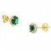 Χρυσά σκουλαρίκια Κ14 με πράσινα και λευκά ζιργκόν