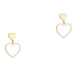 Χρυσά σκουλαρίκια καρδιές Κ14