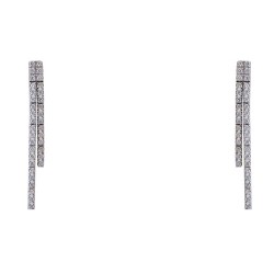 Λευκόχρυσα κρεμαστά νυφικά σκουλαρίκια ριβιέρα Κ14 Λευκόχρυσα κρεμαστά νυφικά σκουλαρίκια ριβιέρα Κ14