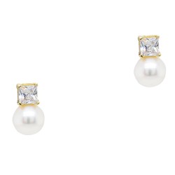 Χρυσά σκουλαρίκια Κ14 με μαργαριτάρια