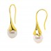 Χρυσά κρεμαστά σκουλαρίκια Κ14 με μαργαριτάρια