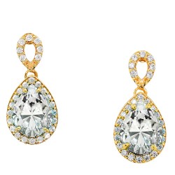 Χρυσά νυφικά σκουλαρίκια σταγόνες Κ14