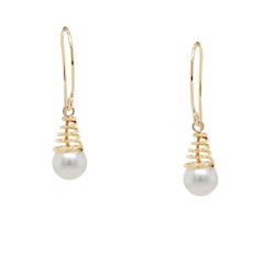 Χρυσά κρεμαστά σκουλαρίκια Κ14 με μαργαριτάρια Χρυσά κρεμαστά σκουλαρίκια Κ14 με μαργαριτάρια