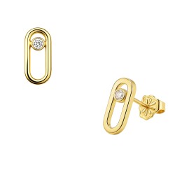 Χρυσά σκουλαρίκια Κ9 με ζιργκόν