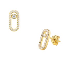 Χρυσά σκουλαρίκια Κ9 με ζιργκόν
