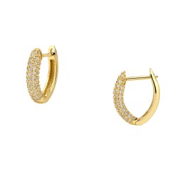 Χρυσά σκουλαρίκια κρικάκια Κ9 με ζιργκόν