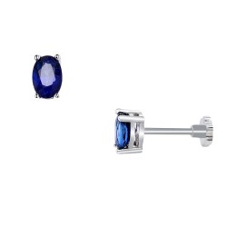 Λευκόχρυσα σκουλαρίκια Κ18 με ζαφείρια