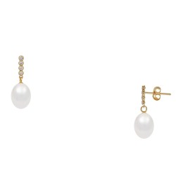 Χρυσά σκουλαρίκια Κ14 με μαργαριτάρια