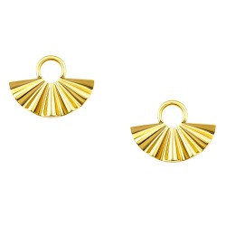 Χρυσά σκουλαρίκια βεντάλια Κ14