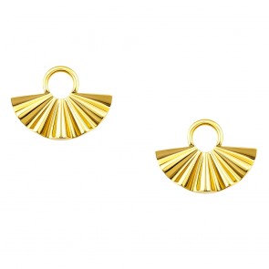 Χρυσά σκουλαρίκια βεντάλια Κ14