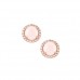 Σκουλαρίκια από ροζ χρυσό Κ14 με ορυκτό χαλαζία και ζιργκόν