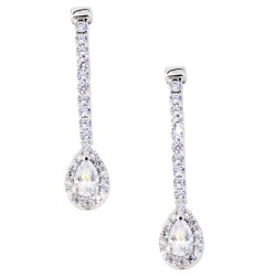 Λευκόχρυσα σκουλαρίκια Κ14 με ζιργκόν