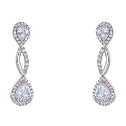 Λευκόχρυσα σκουλαρίκια Κ14 με ζιργκόν Λευκόχρυσα σκουλαρίκια Κ14 με ζιργκόν