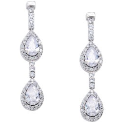 Λευκόχρυσα σκουλαρίκια Κ14 με ζιργκόν