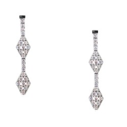 Λευκόχρυσα σκουλαρίκια νυφικά Κ14 με ζιργκόν