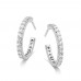 Λευκόχρυσα σκουλαρίκια κρίκοι Κ14 με ζιργκόν