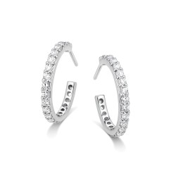 Λευκόχρυσα σκουλαρίκια κρικάκια Κ14 με ζιργκόν