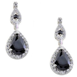 Λευκόχρυσα σκουλαρίκια Κ14 με ζιργκόν