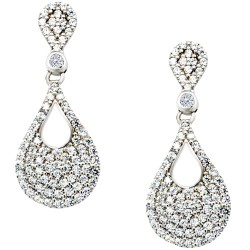 Λευκόχρυσα σκουλαρίκια Κ14 με ζιργκόν