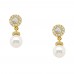 Χρυσά κρεμαστά σκουλαρίκια με μαργαριτάρια Κ9