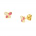 Χρυσά σκουλαρίκια Κ14 με σμάλτο