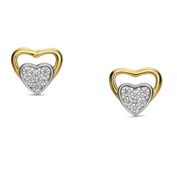 Χρυσά σκουλαρίκια Κ14 με ζιργκόν